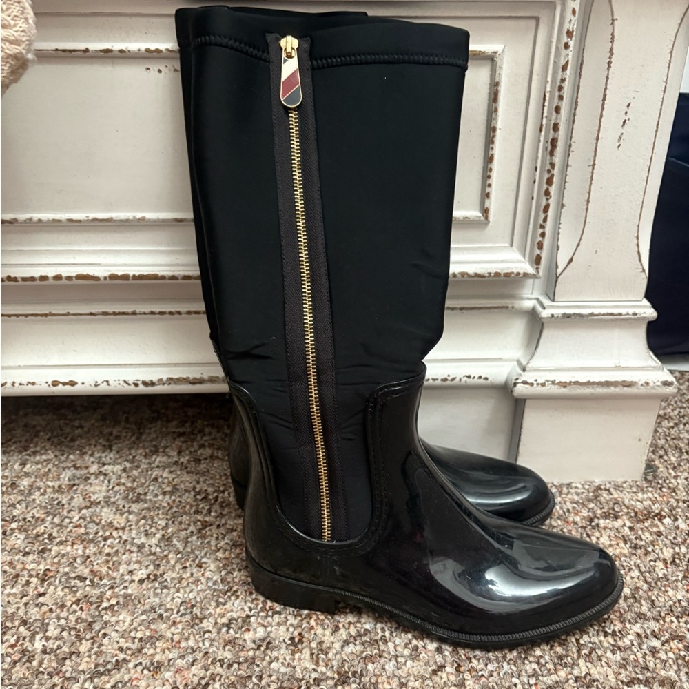 Tommy Hilfiger Black and Gold Ankle Booties